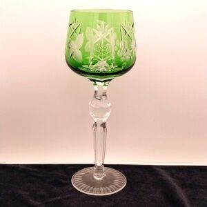 Elegant Green Crystal Wine Glass Goblet By Hortensja (Hortensia)